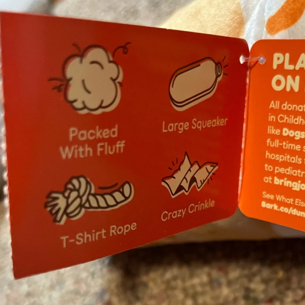 🎉 HP 🎉 🆕 Dunkin Donuts x Bark Dunkin Signature Latte Dog Toy